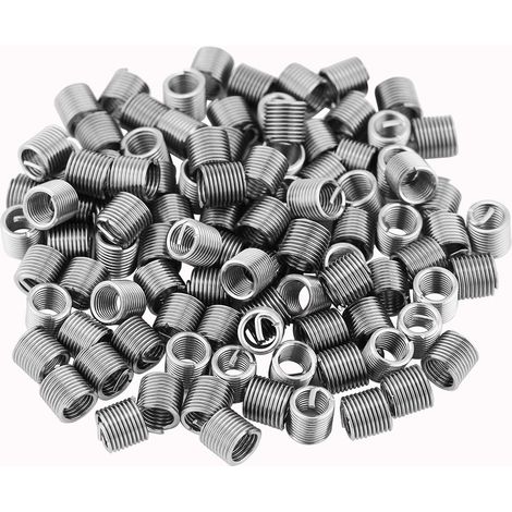 100 Pcs 304 Stainless Steel Wire Screw Sleeve Thread Repair Insert Assortment Kit M5x0.8x2D