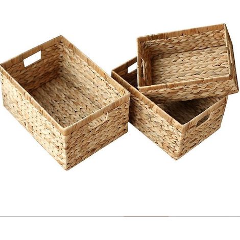 1 Panier En Rotin De Stockage De Bureau-21 31 16cm, Panier De Pique-nique, Bote De Stockage De Fruits, Conteneur De Stockage Cosmtique (1/3)