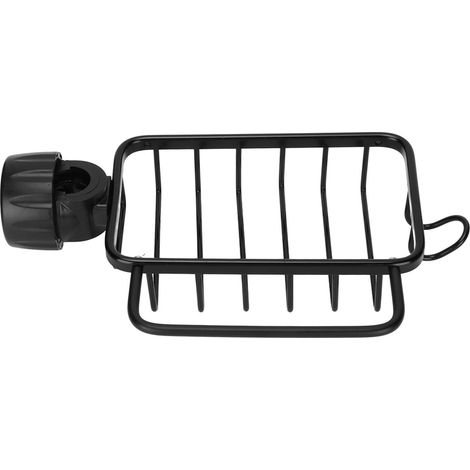 Égouttoir suspendu pour robinet de cuisine avec porte-éponge et étagère à serviettes, noir.