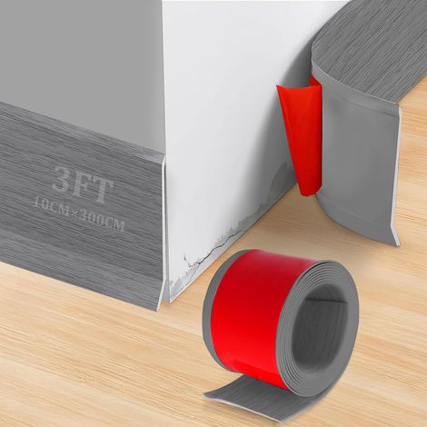 Flexible PVC Skirting Board, Self-Adhesive Skirting Board, Flexible Decorative Strip for Kitchens, Bathrooms and Living Rooms (1/5)