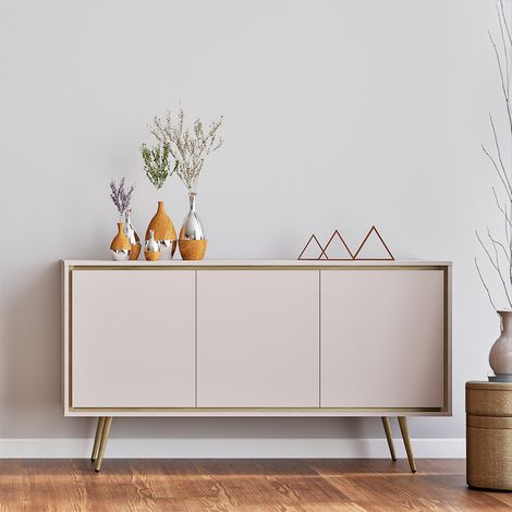 Wohnzimmer Sideboard in kaschmir mit goldfarbenen Akzenten - TRALEE-132 (1/5)