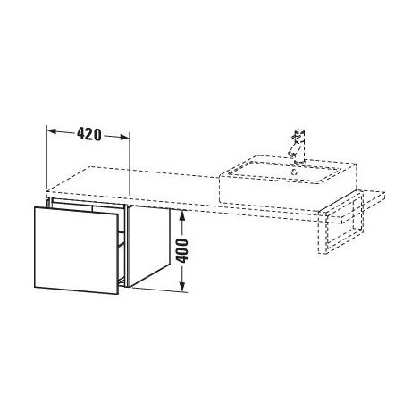 Duravit LC583105555 Meuble bas LC pour lavabo 420x547x400 Amande (1/2)
