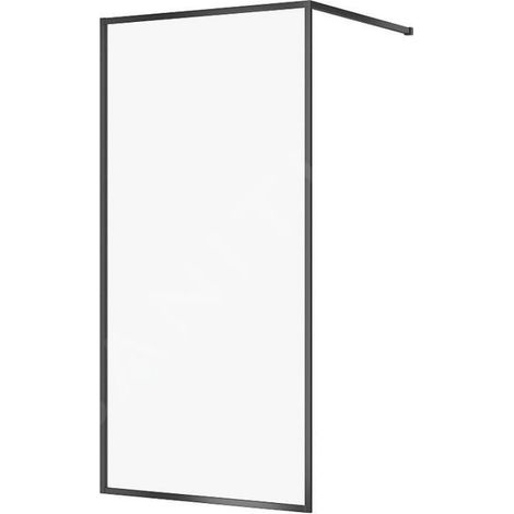 Cersanit Larga - Paroi de douche Walk-In, 100x200 cm, noir/verre clair S932-139 (1/4)