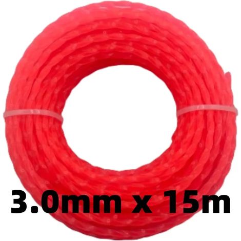 (1 pièce, 3 mm x 15 m) Corde de coupe en nylon pour débroussailleuse, coupe-bordures et accessoires pour outils de jardin motorisés. (1/4)