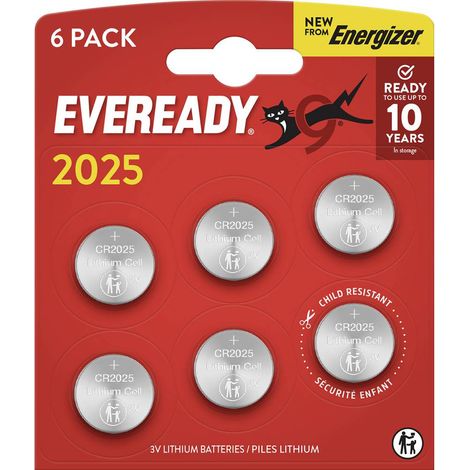 Eveready Pile bouton CR 2025 3 V 6 pc(s) E304439400