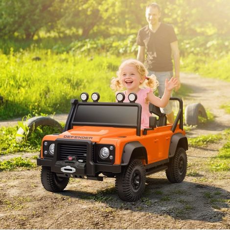 Coche eléctrico infantil 12V Land Rover Defender 110 SVX, mando a distancia, naranja DESVIAE (1/5)