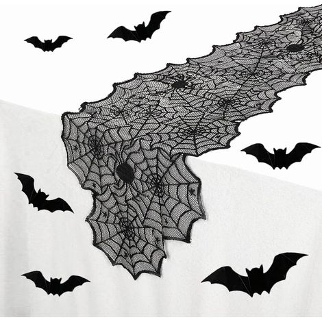 Kit de Déco Halloween Decoration Idéal comme nappe décorative pour habiller la table, compléter une mise en scène effrayante et créer une ambiance (1/4)