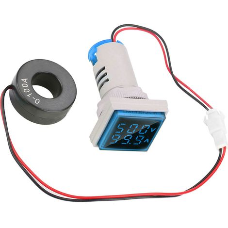 22-mm-LED-Digitalanzeige für Wechselstrom/Spannung 0-100 A (Blau) (1/5)