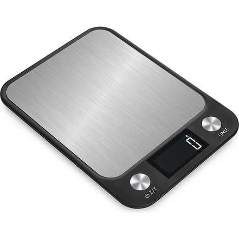 Elektrische Präzisions-Küchenwaage zum Backen und für Lebensmittel, kompakt mit hintergrundbeleuchtetem LCD-Display (1/2)