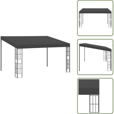 The Living Store Belvédère mural 3x4 m Anthracite Tissu - Auvent mural (1/5)