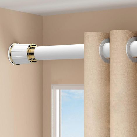 Verstellbare Duschstange mit Spannmechanismus, 164 cm lang, weiß, kein Bohren erforderlich, robust und ausziehbar mit rutschfesten Pads für Bad und Balkon (1/5)