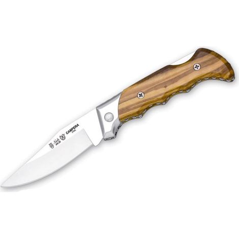 Navaja Campera 072 Miguel Nieto de 14,5 cms, con hoja de acero de 6,5 cms y mango de Cromo duro y madera natural de olivo