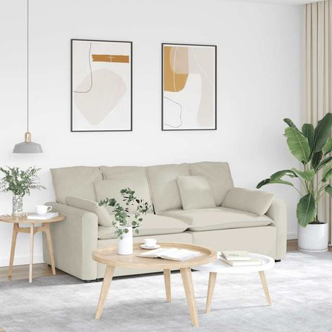 Modulares Sofa mit Kissen Cream