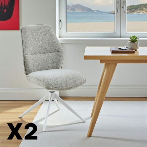 Chaise beige chiné pivotante (lot de 2) CORTINA (1/5)