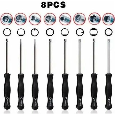 Kit de clé de réglage carburateur 8 outils – Pour débroussailleuse et tronçonneuse – Ajustement vitesse moteur et mélange air-carburant (1/5)