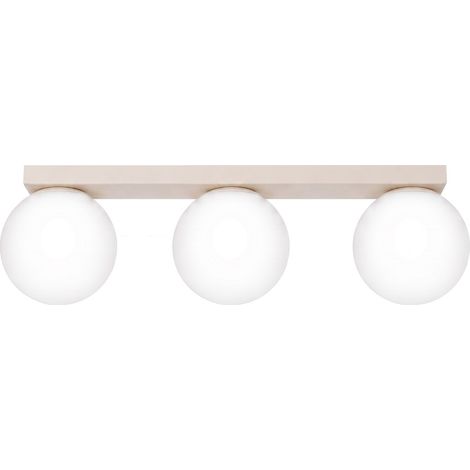 Plafones Yoli beige acero/vidrio 3xG9 50cm Sollux (1/5)