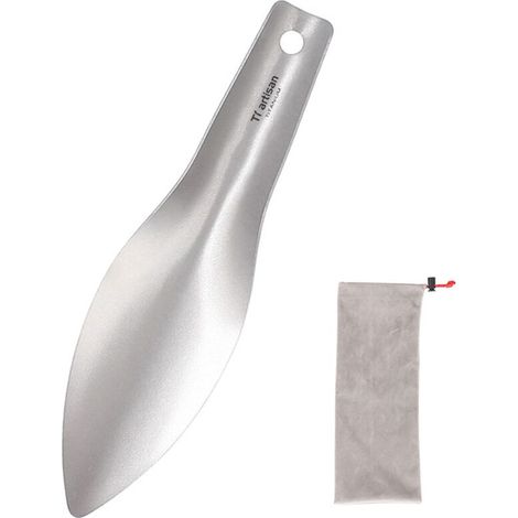 Pelle à main en titane pour le camping, la randonnée et le trekking - Pelle de jardin compacte (1/4)