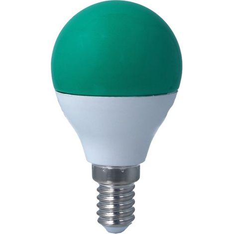 Lampada A Led E14 G45 4W 220V Colore Disponibili Blu Verde Viola Rosso Giallo (Verde)