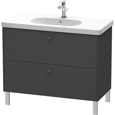 Lavabo Duravit Brioso Vanity da 102,0 x 46,9 cm, 2 estraibili, per lavabo D-Codice 034210, Colore (anteriore/corpo): Grafite opaco Decor, maniglia Grafite opaca - BR442704949