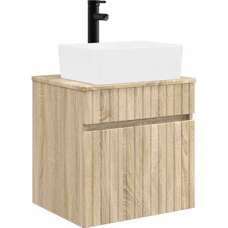 Wall-mounted Sink Vanity Sonoma Oak 49 x 41 x 63 cm vidaXL