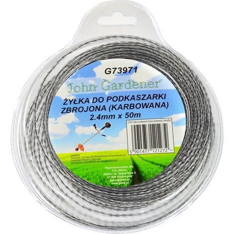 Hilo desbrozadora reforzado (engarzado) de 2,4 mm x 50 m (10/40)