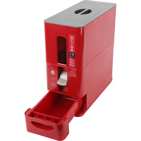 Distributeur de riz automatique (kg), boîte de rangement intelligente pour céréales et légumineuses (rouge). (1/5)