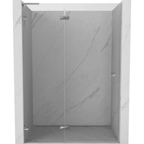 Mexen Lunar L porta doccia a battente sinistra 130 cm, trasparente, cromo - 834L-130-000-01-00-L (1/5)