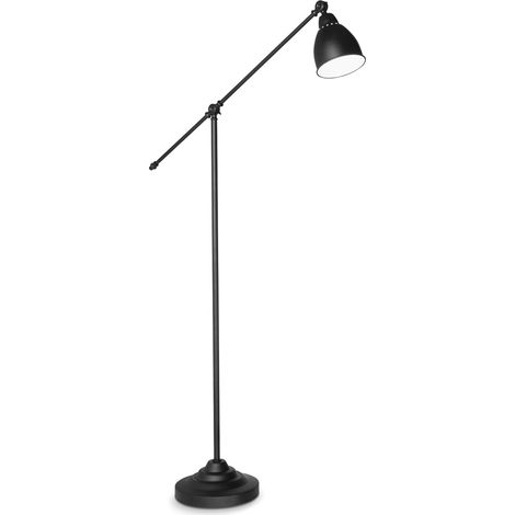 Piantana Industrial-Minimal Newton Metallo Nero 1 Luce E27 (1/3)
