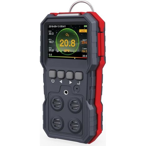 4-in-1-Gasleckdetektor, Mehrfachalarmmonitor für brennbare Gase, Erdgas, Methan, Propan, Kohlenmonoxid (1/4)