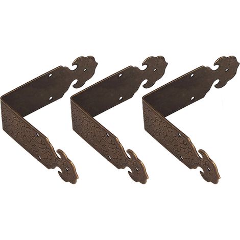10 Protections d'Angle en Cuivre Vieilli 5cm, Coins de Table Antique, Décoration Meuble Style Chinois en Bronze (1/5)