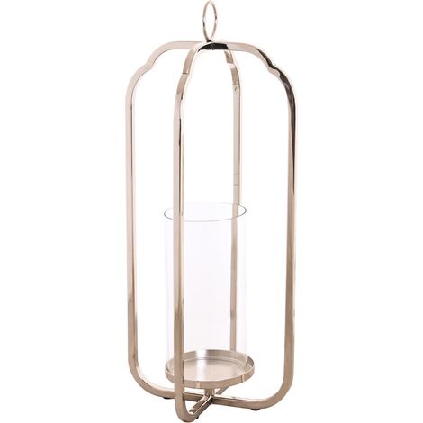 Portavela Acero Cristal 21X21X49 Cromado Plateado (1/4)
