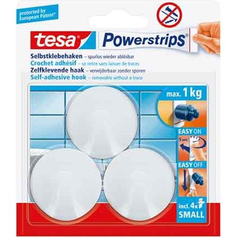 GANCIO TONDO 'POWERSTRIPS®' SMALL 3 ganci + 4 strisce