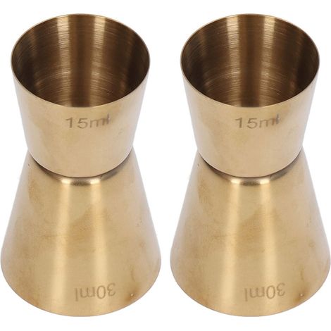 à cocktail double en acier inoxydable doré verre doseur pour