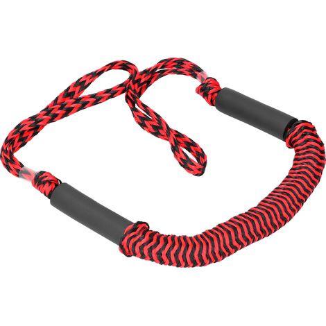 Boots-Bungee-Festmacherleinen, elastisches Kai-Seil, dehnbares PE-Festmacherseil, Marine-Boots-Bungee-Seil, rot und schwarz gewellt (1/5)