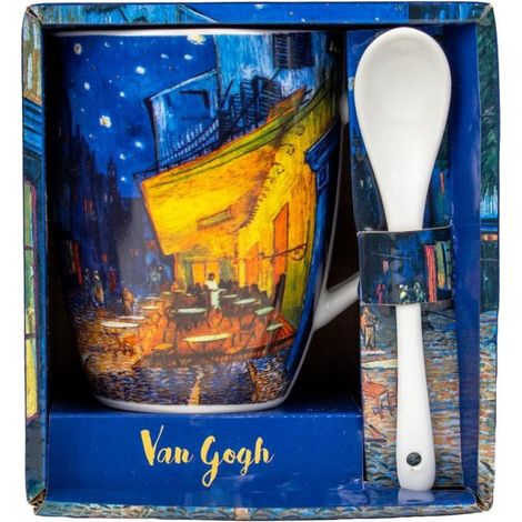 Van Gogh, Taza con Cuchara con dibujo de ''Terraza de café por la Noche'', Enesco
