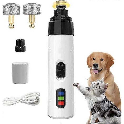 Lime à ongles pour chien, coupe-ongles rechargeable USB pour animaux de compagnie, outil de lissage des pattes d'animaux (1/5)