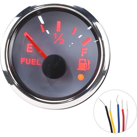 2 pouces de niveau de carburant ALARME Intelligent IP67 Instrument d'auto marine imperméable 316 acier inoxydable (Normes Américaines 24033Ω Blanc). (1/5)