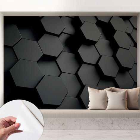 Papier peint autocollant adhésif avec imprimé motifs uniques apparence moderne Hexagones en 3D 208x146 cm (1/5)