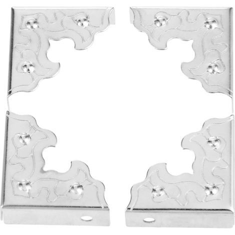 Argent 10Pcs 25mm Protection du Coin des Tables Style Vintage protecteurs de Couverture de Coin de Ton Or pour boîte de Cadeau de Bijoux (1/5)