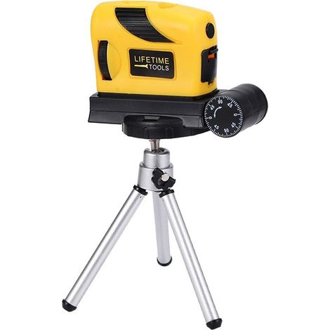 Nivel infrarrojo con trípode, instrumento infrarrojo de línea punteada autonivelante, rotación de 360 grados (amarillo). (1/4)