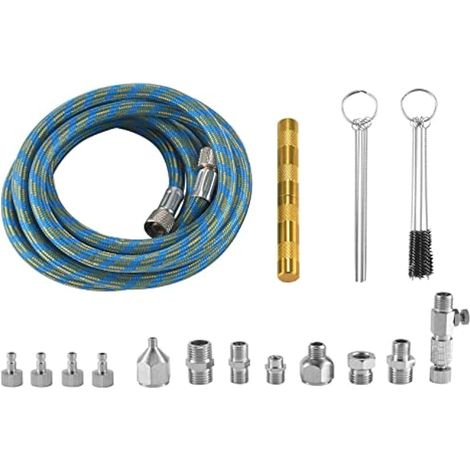 Kit de 16 adaptateurs pour aérographe, adaptateur pour aérographe, connecteur à dégagement rapide, outil de nettoyage pour compresseur d'air (1/5)