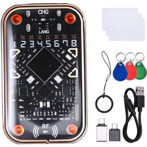 Émulateur de carte à puce RFID Chameleon V2.0 + lecteur de puce 3XUID pour porte-clés/CUID, 125 000 Mbps, 13,56 Mbps, décodage d'identifiants IC (1/5)