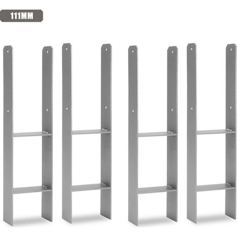 Jiubiaz Pfostenanker für den Außenbereich – extra robust, witterungsbeständig und ideal für Holzpfosten im Garten - 111mm 4x