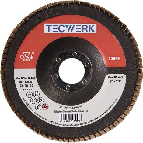 TECWERK Fächerscheibe D.125mm K.60 kon.Alu.SCg TECWERK