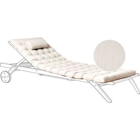 Sun Lounger Pad Cushion CESANA PREMIUM Light Beige