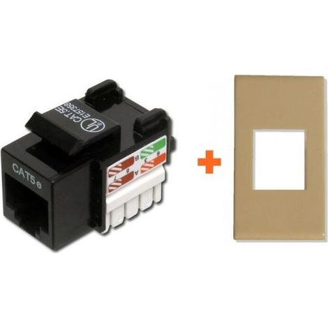 Digitus presa di rete CAT.5e Utp compatibile serie Legrand vela nero nera  RJ45
