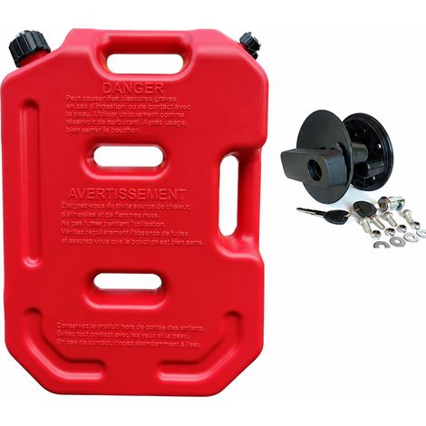 Jerrycan d'appoint 10L rouge avec support de fixation pour moto et voiture 10l réf 0702 48 × 34 × 11 cm 2,3 kg – Livraison gratuite