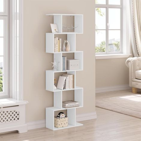 WOLTU Librería en forma de S, madera blanco, 189,5 cm (1/5)