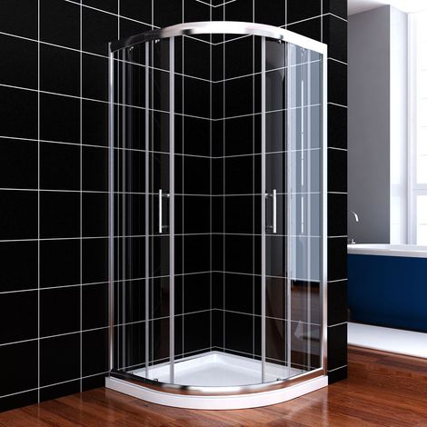 ELEGANT 800 x 800 mm Walk in Quadrant Shower Cabin Sliding Shower Cubicle 6mm Glass Shower Enclosure