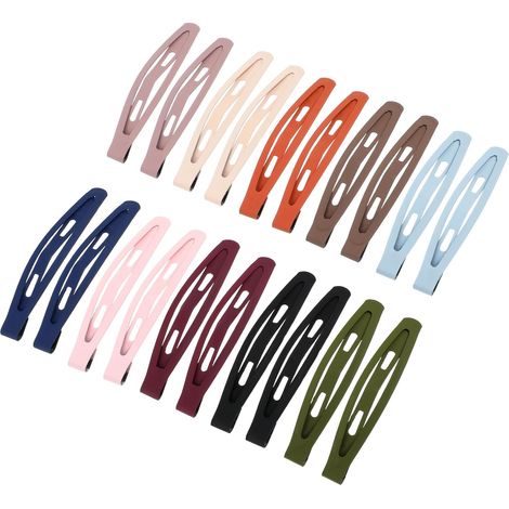 Lot de 20 barrettes à cheveux pour femme - Barrettes fines et courtes - En métal antidérapant - Petites pinces à cheveux plates multicolores - Pour femme (1/5)
